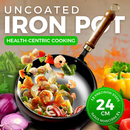 🔥Uncoated Thick Iron Pot