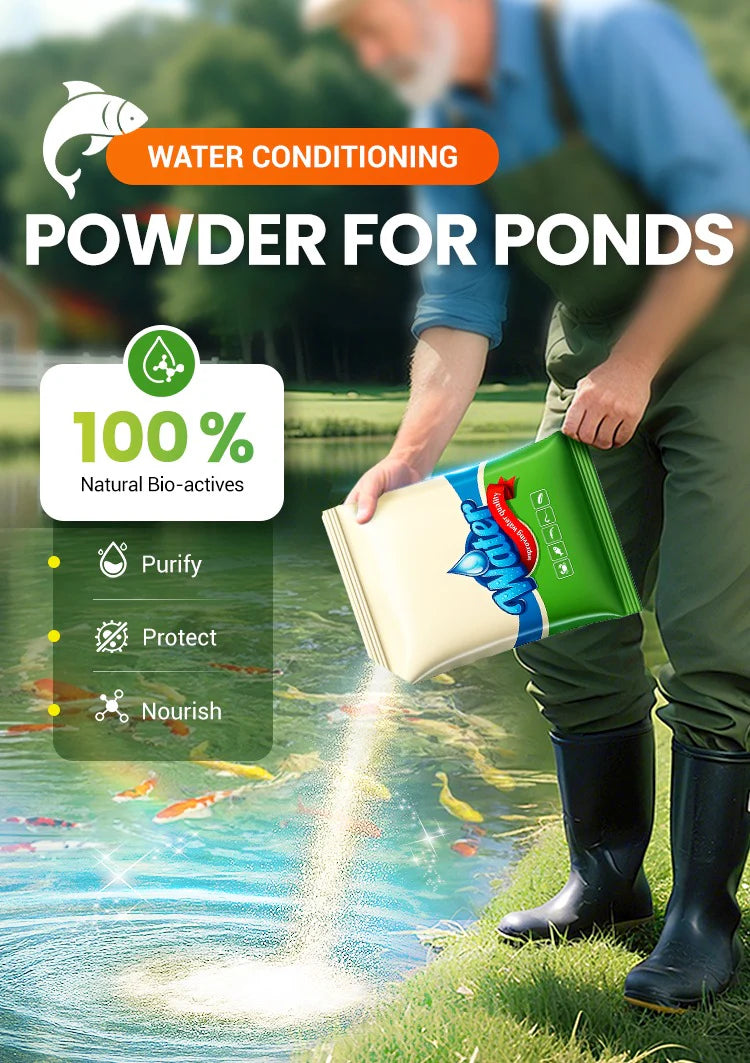 Premium Pond Care Powder | Water Clarifier & Algae Control 🐟